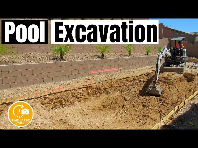 POOL EXCAVATION DIG - TIMELAPSE VIDEO - HOW TO DIG FOR A POOL