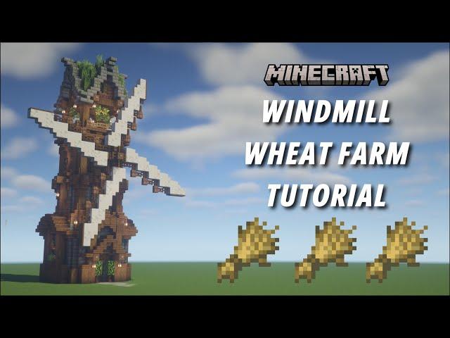 Minecraft Windmill Wheat Farm Tutorial [Aesthetic Farm] [1440p HD]