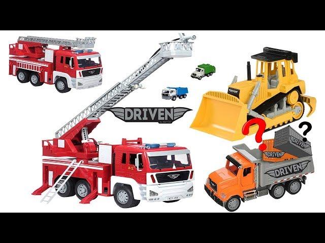 DRIVEN BY BATTAT FIRE TRUCK, BATTAT BULLDOZER, BATTAT DUMP TRUCK, BATTAT SURPRISES, MICRO SERIES