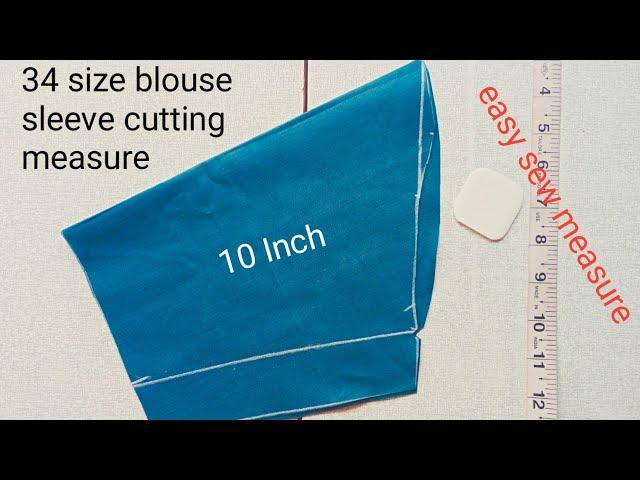 34 size blouse 10 inch sleeve cutting easy/easy sew measure by shobha harish