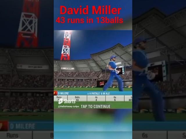 #Moein Ali Vs David Miller #David Miller hit 43runs in 13 balls #wonderfull bowling by Moein Ali