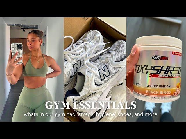 GYM ESSENTIALS l what's in our gym bag, hygiene, shoes, tripods, and more
