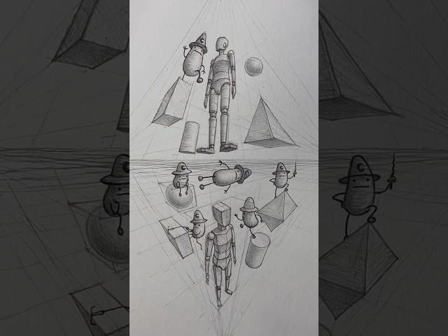 How To Draw A Human In 3 Point Perspective #art