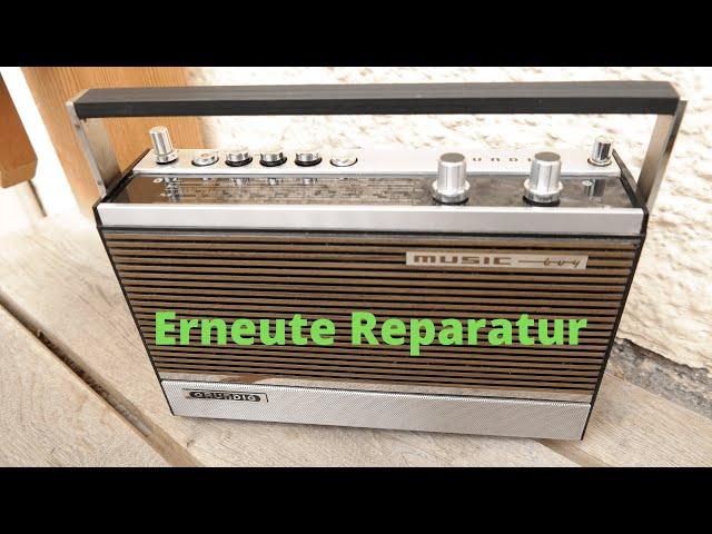 Grundig Music Boy 209 altes Kofferradio  gerissenes Skalenseil neu auflegen Radio Reparatur