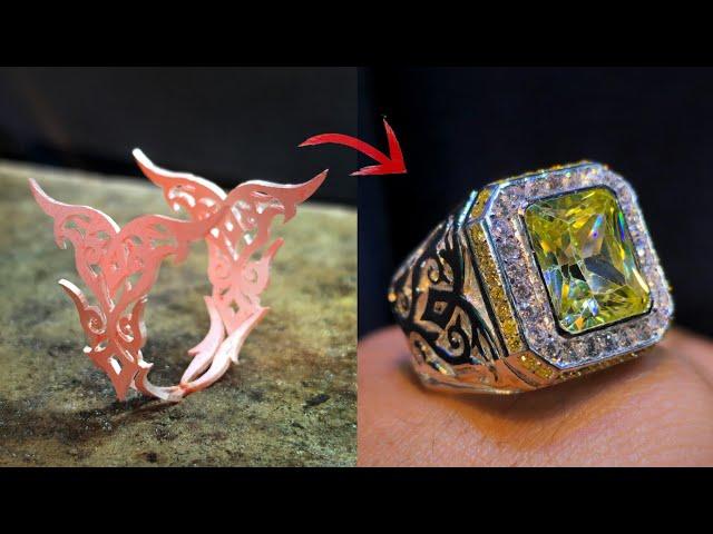 Making silver ring for men - handmade custom jewelry