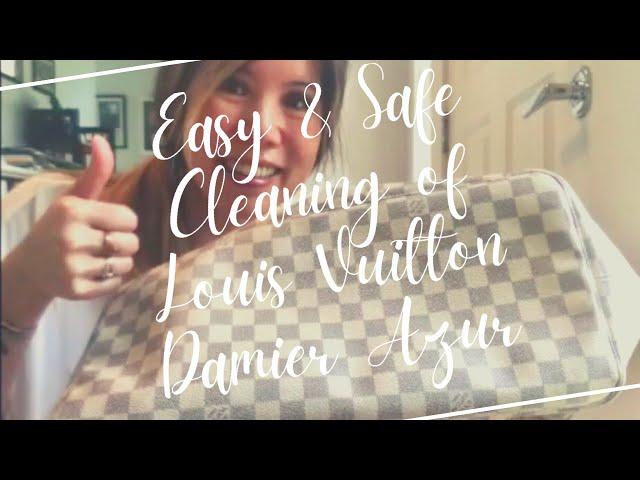 HOW TO EASILY & SAFELY CLEAN LOUIS VUITTON DAMIER AZUR CANVAS & VACHETTA | & WHAT NOT TO USE EVER