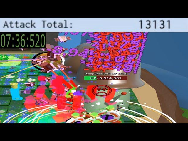 World Record Fastest Stump Snail Kill 456 Seconds [7:36] (No RBC) | Bee Swarm Simulator