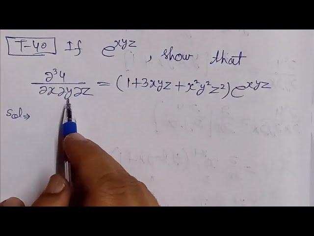 If u=e^xyz ,show that ∂^3u/∂x∂y∂z=(1;3xyz+x^2y^2z^2)e^xyz