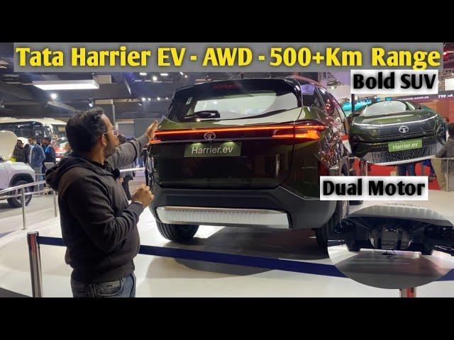 Tata Harrier EV with AWD ,500KM Range ,best in class Safety | Tata Harrier Ev All Detail |Motorzone