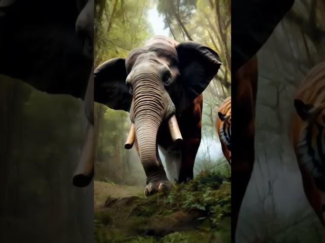 Elephant  vs tiger  #youtube #youtuber#1m#shorts #youtubers #like  #viral #gaming #video #phonk