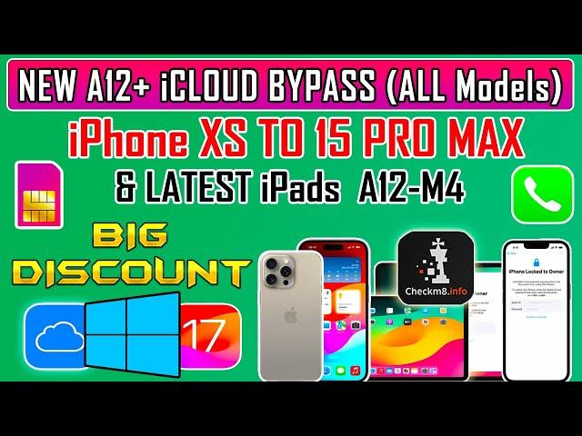 ️NEW iCloud Bypass Windows with Sim/Signal Latest iPads/iPhone XS -15 Pro Max iOS 17 Checkm8 Tools