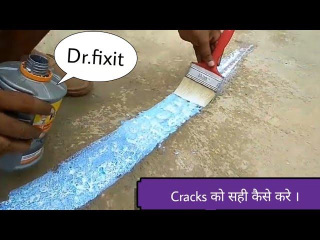 Cracks repairing and waterproofing in slab  with dr. fixit  .