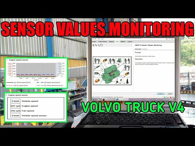 Engine Performance Diagnostics On VOLVO FMX 440 - SENSOR VALUES MONITORING