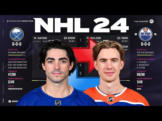 NHL 24 - SAVOIE TO EDMONTON TRADE SIMULATION