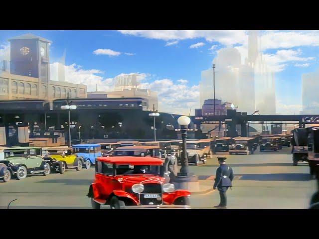 Chicago 1920s in color [60fps, Remastered] w/sound design added