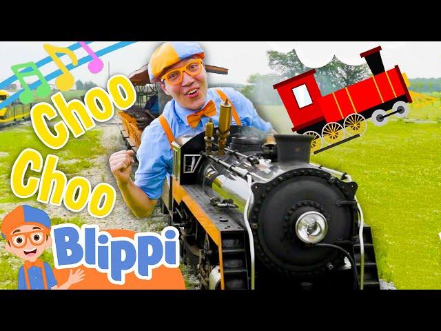 BRAND NEW BLIPPI Train Song! Choo Choo Vehicle Songs for Kids