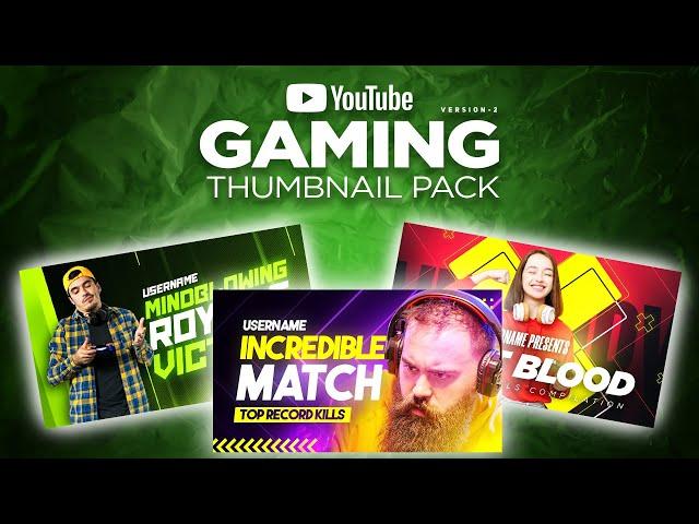 Youtube Gaming Thumbnail Pack V2 | Adobe Photoshop 2022