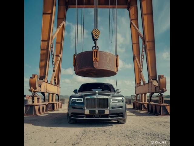 big crane crash car