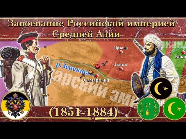 Завоевание Российской империей Средней Азии на карте ️ (1851-1884)