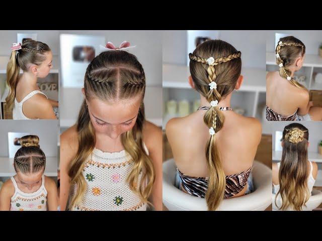 5 peinados fáciles y elegantes para niñas / Peinados comunión/ Flower girl hairstyles turorial