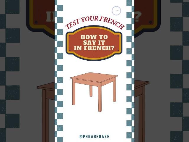 How to say it in French? | Learn Basic French Vocabulary! #shorts #frenchvocabulary #funquiz