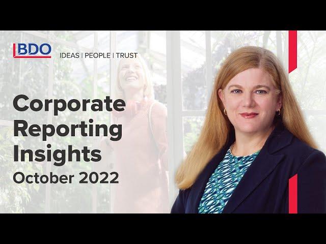 October 2022 - Corporate Reporting Insights