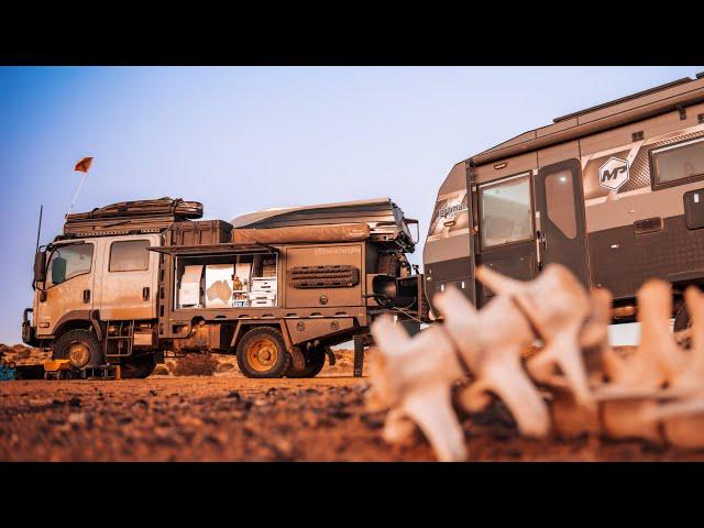 GETTING AIR in OUR ISUZU NPS 4X4 + 25 FOOT CARAVAN - THE SIMPSON DESERT - Part 2 - EAST to WEST