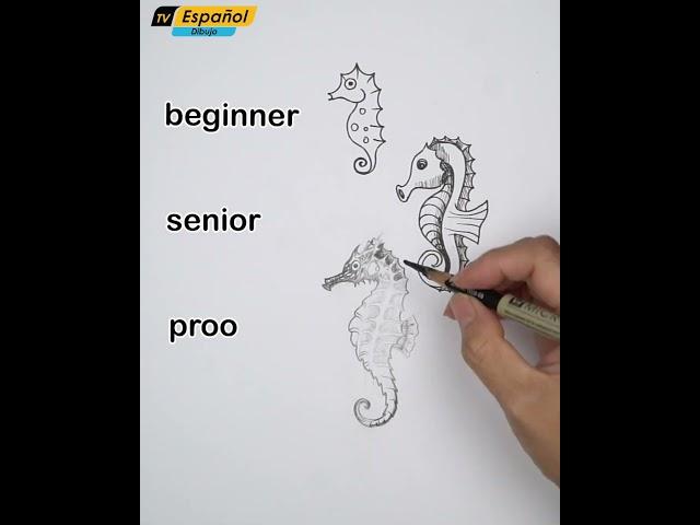 Draw Seahorse Many Different Style  || Tv Español - Dibujo