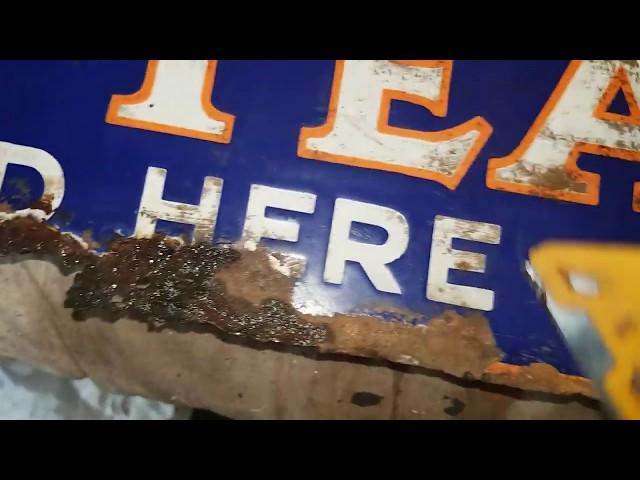 How to clean a ENAMEL vintage sign️