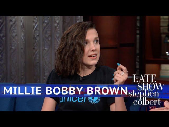 Millie Bobby Brown Paints Stephen's Nails For UNICEF