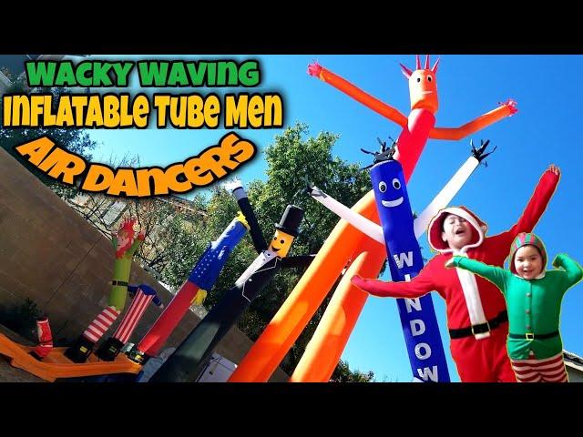 Smallest To Tallest Wacky Waving Inflatable Tube Men Air Dancers In Our Christmas Morning!