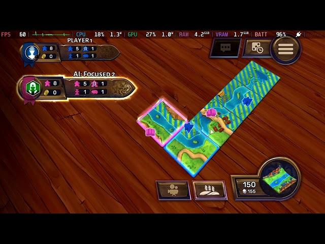 carcassonne tiles & tactics. gameplay . steam deck