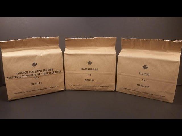 2014 Canadian IMPs Poutine MRE Review Tasting Meal Ready To Eat Ration Pack Army Food Unboxing