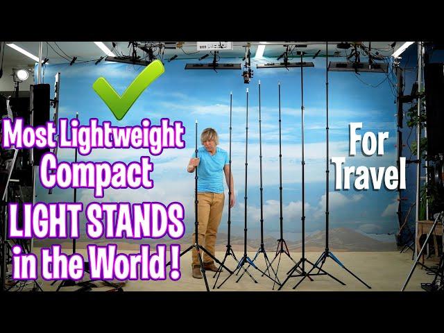 Travel Light Stands, most LIGHTWEIGHT compact cheapest tallest for photography