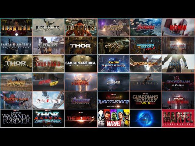 Marvel Cinematic Universe | All 34 Movies Title Cards 4K | Iron Man to Fantastic Four