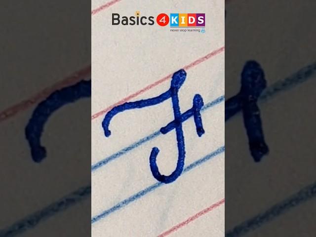 Capital Cursive letter F | Capital Letter 'F' Cursive Handwriting | Cursive Writing | @Basics4Kids