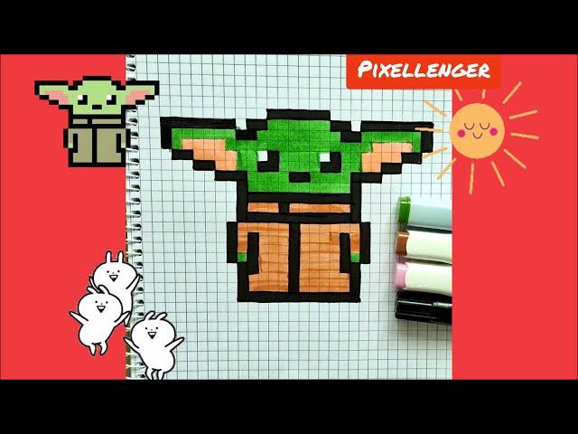Малыш Йода Как нарисовать по клеточкам Пиксель Арт Простые рисунки Drawings Pixel Art