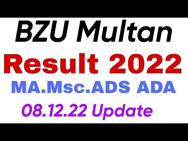 Bzu Multan MA Msc Result Annual 2021Part 1and Part 2