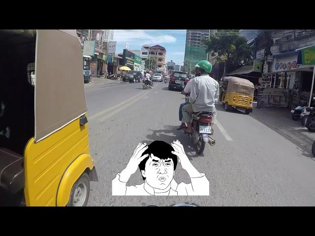 Riding Cafe Racer around the city (Phnom Penh). CATCH ! some Reactions