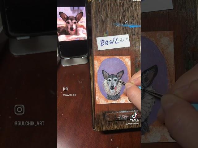 Custom pet portraits by GulchikArt New York and you’ll get a painting process video!