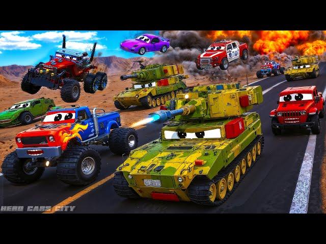 Heroic Military Trucks Battle Evil Monster Trucks | Cars Epic Rescue Mission Adventure!