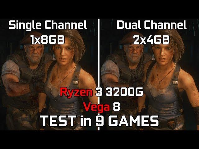 Ryzen 3 3200G Vega 8 - 1x8GB vs 2x4GB RAM (Single vs Dual Channel)