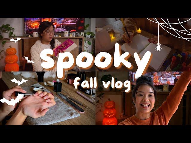 Spooky Season is Finally HERE! | Decorating, Fall TBR, October Bullet Journal, DIY Dip Powder Nails