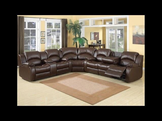 3 pc Samara chocolate bonded leather sectional sofa with recliners on the ends