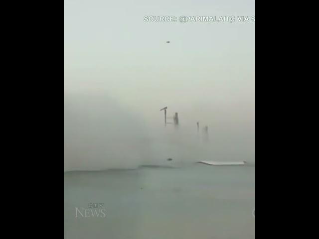 Watch the moment a suspension bridge collapsed in the Ganges River