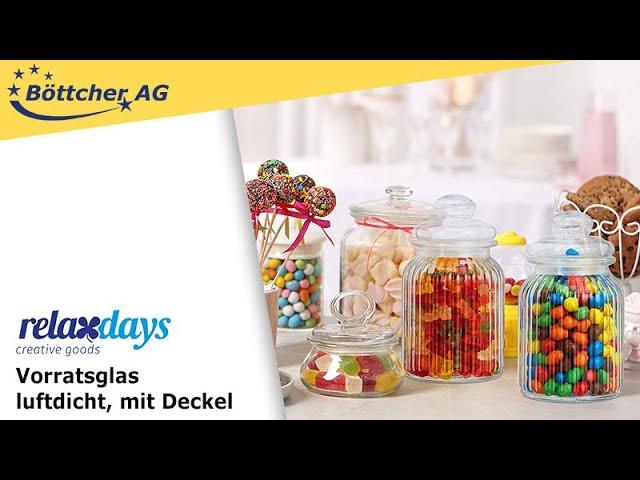 Vorratsglas Relaxdays, mit Deckel, luftdicht, 6 Stück