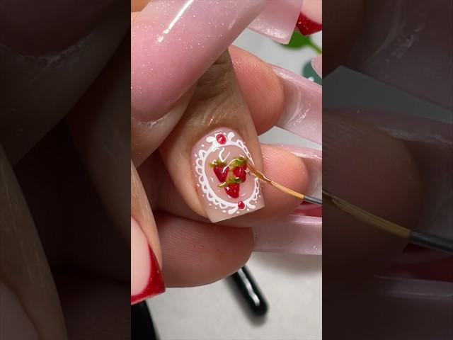 $150 STRAWBERRY NAILS ️  #rednails #pinterestnails #nailprices #vbp #vdaynails