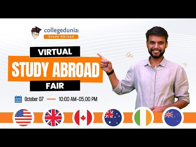 Study Abroad Virtual Fair | 7th Oct. 2023 | Scholarships worth 15 lakhs & No student Visa fee