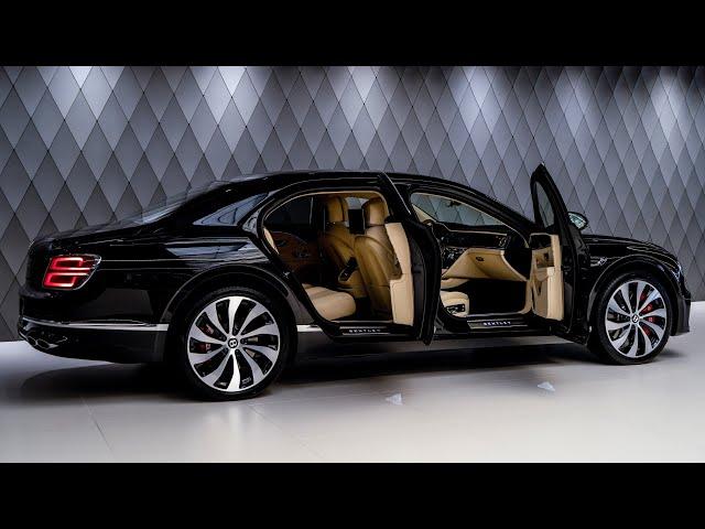 2024 Black Bentley Flying Spur V8 - Fast Luxury Sedan in Detail