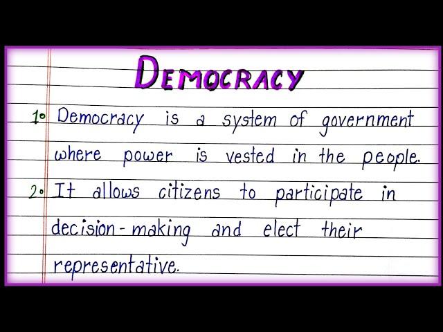 10 Lines on Democracy in English| Essay On Democracy|